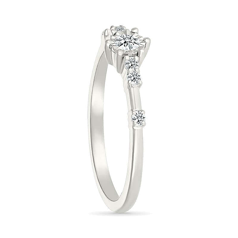 0.17 ct. Gesamtgewicht Diamant Freundschaftsring in 10K Weißgold