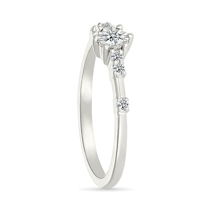0.17 ct. Gesamtgewicht Diamant Freundschaftsring in 10K Weißgold