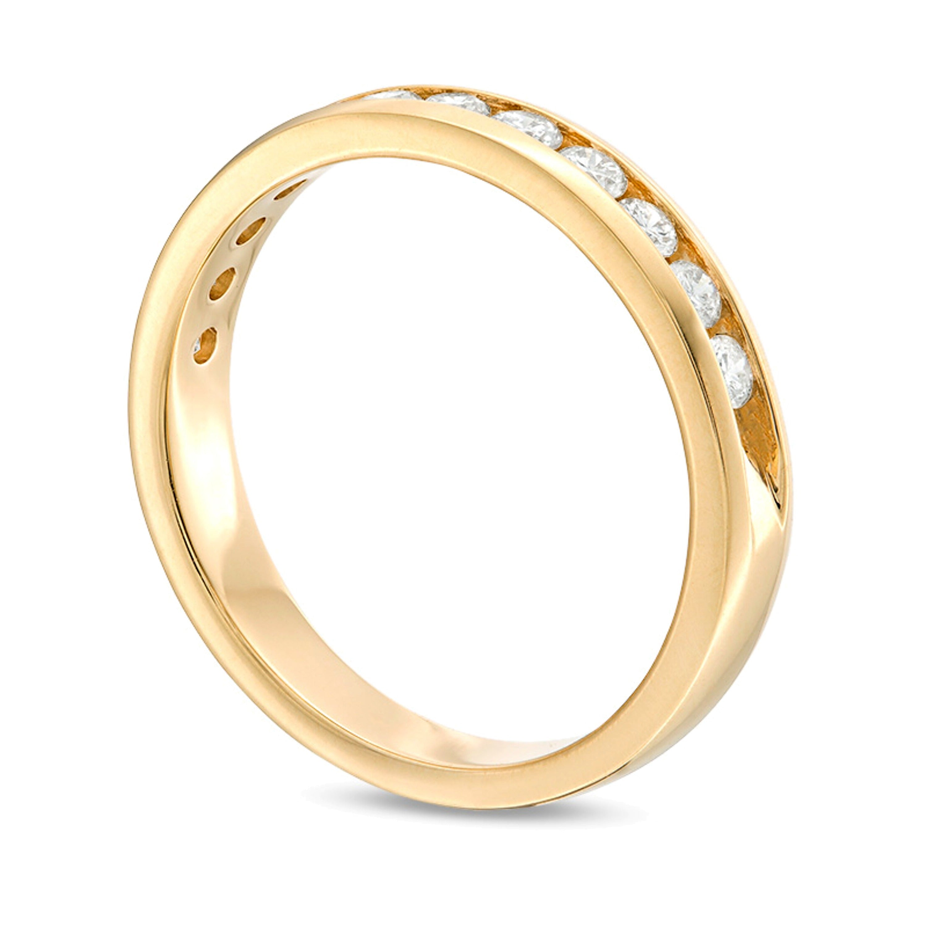 0.5 ct. Gesamtgewicht Diamant-Ring kanalgefasst in 14K Gelbgold