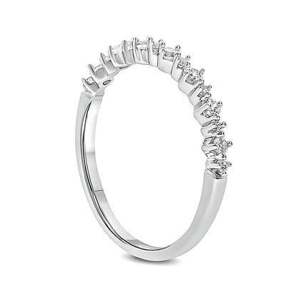 Memoire-Ring 0,25 ct. Gesamtgewicht Diamant zum Stapeln in 10K Weißgold