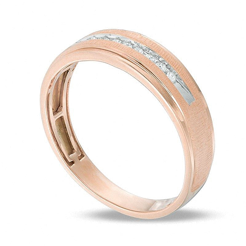 0.1 ct. Gesamtgewicht Diamant Ehering in 10K Roségold