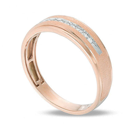 0.1 ct. Gesamtgewicht Diamant Ehering in 10K Roségold