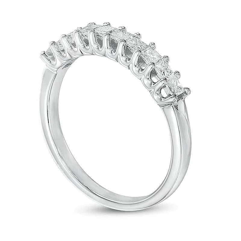 0.5 ct. Gesamtgewicht Ring mit Diamanten im Princess-Schliff in 14K Weißgold