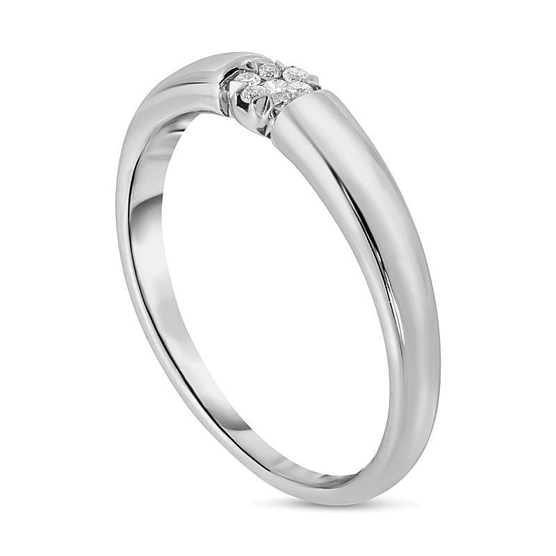 0.05 ct. Gesamtgewicht Diamant Komposit Freundschaftsring mit geteilter Schiene in 10K Weißgold
