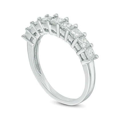 1.0 CT. Gesamtgewicht Diamant-Memoire-Ring im Princess-Schliff in 10K Weißgold