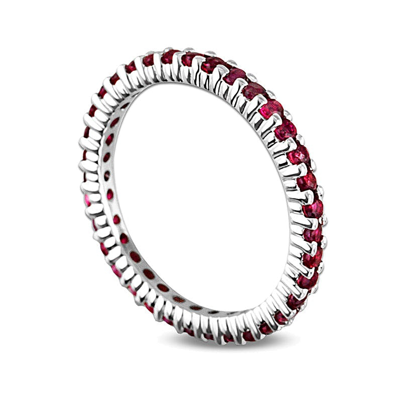 Memoire-Ring mit Rubinen in 14K Weißgold