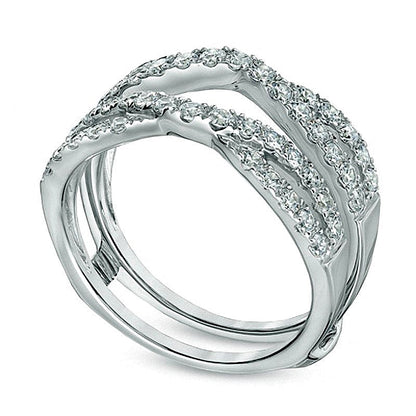 1.0 ct. Gesamtgewicht Diamant Ring mit gedrehtem Split-Shank in 14K Weißgold für Damen