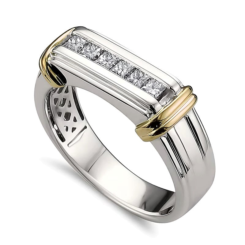 0.5 ct. Gesamtgewicht Diamant-Ring in 14K Zweifarben-Gold