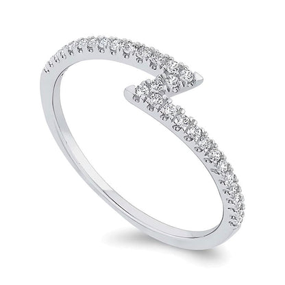 0,17 ct. Gesamtgewicht Diamant Blitz-Ring aus 10K Weißgold