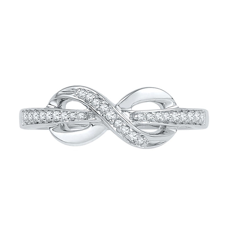 0.1 CT. Gesamtgewicht Diamant Infinity Ring in 10K Weißgold