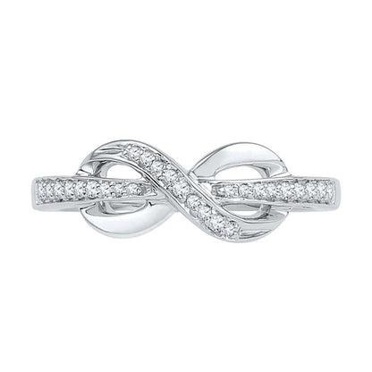 0.1 CT. Gesamtgewicht Diamant Infinity Ring in 10K Weißgold