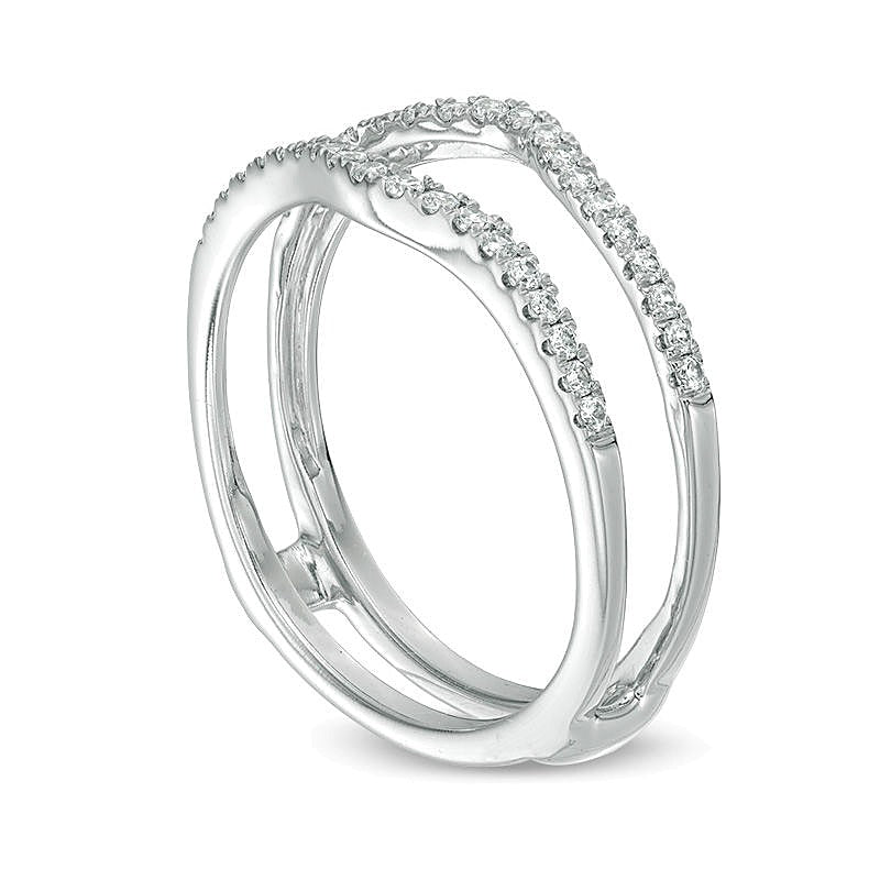 0.25 ct. Gesamtgewicht Diamant Solitär-Enhancer mit Kontur in 14K Weißgold