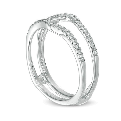0.25 ct. Gesamtgewicht Diamant Solitär-Enhancer mit Kontur in 14K Weißgold
