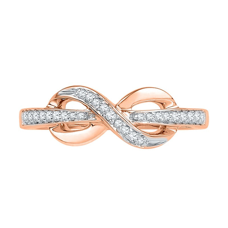 0.1 ct. Gesamtgewicht Diamant Infinity Ring in 10K Roségold