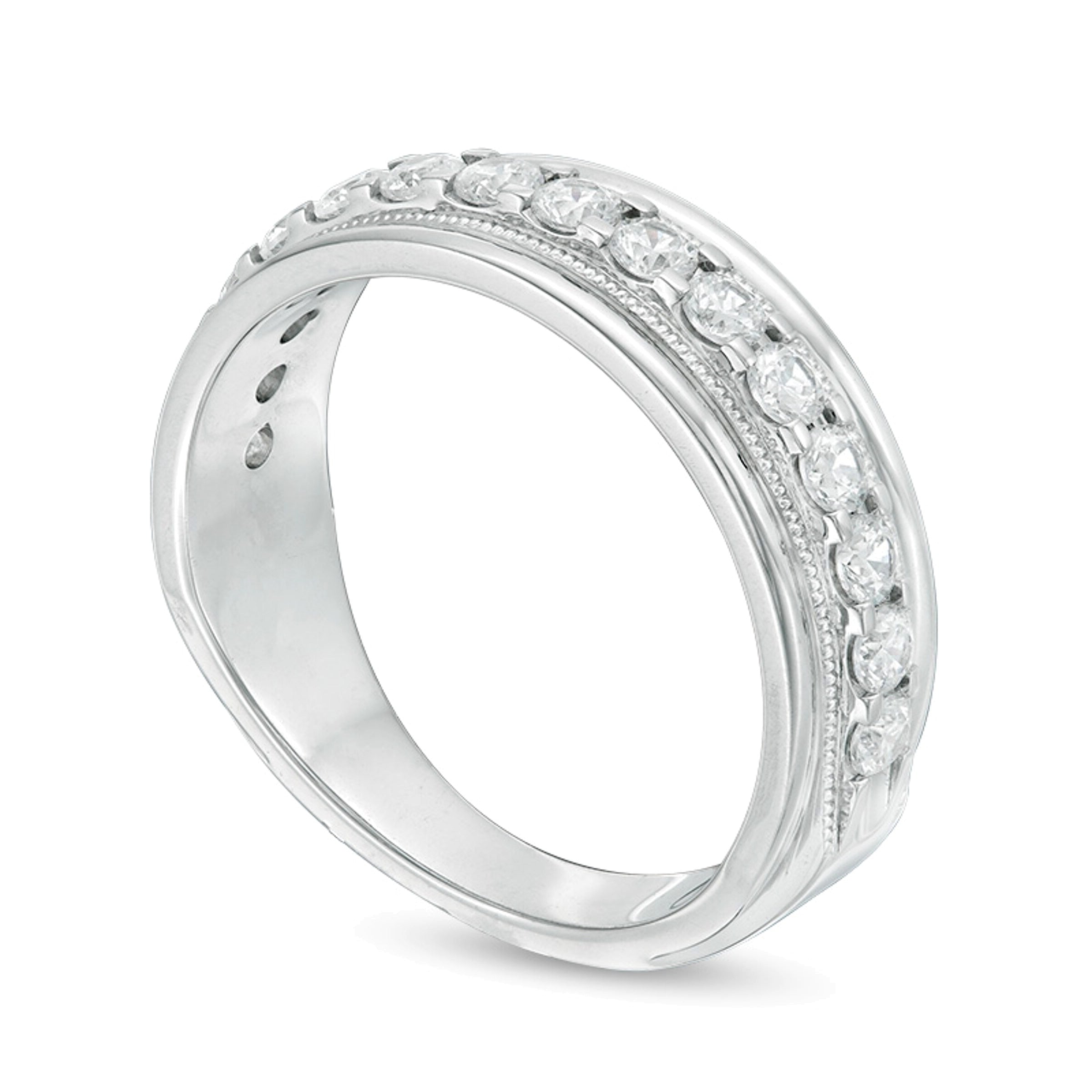 1.0 ct. Gesamtgewicht Diamant Ehering im Vintage-Stil in 10K Weißgold