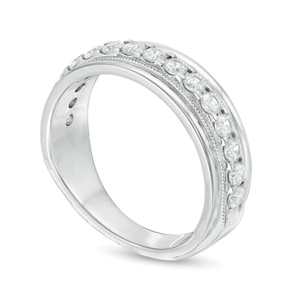 1.0 ct. Gesamtgewicht Diamant Ehering im Vintage-Stil in 10K Weißgold