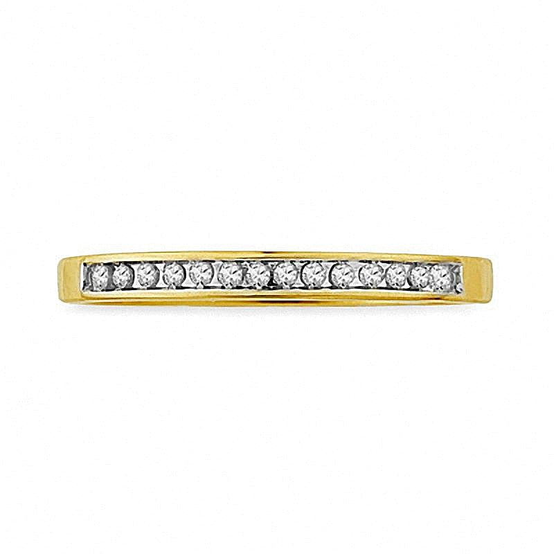 Memoire-Ring mit Diamanten 0.1 ct. Gesamtgewicht in 10K Gelbgold