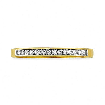 Memoire-Ring mit Diamanten 0.1 ct. Gesamtgewicht in 10K Gelbgold