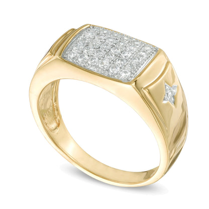 0.5 ct. Gesamtgewicht Diamant-Ring in 10K Gelbgold