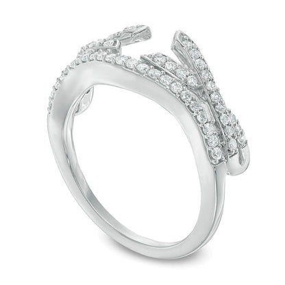 0.33 ct. Gesamtgewicht Diamant Twist Solitär Enhancer-Ring in 10K Weißgold