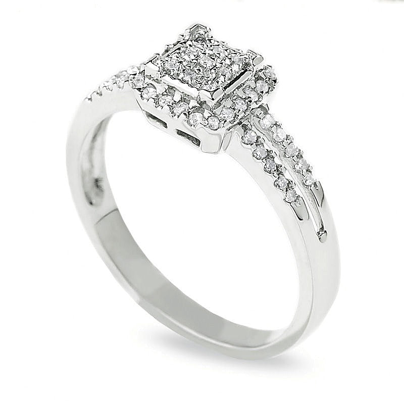 0.25 ct. Gesamtgewicht Diamant Fashion Ring mit Split-Shank in 10K Weißgold
