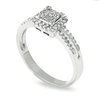 0.25 ct. Gesamtgewicht Diamant Fashion Ring mit Split-Shank in 10K Weißgold