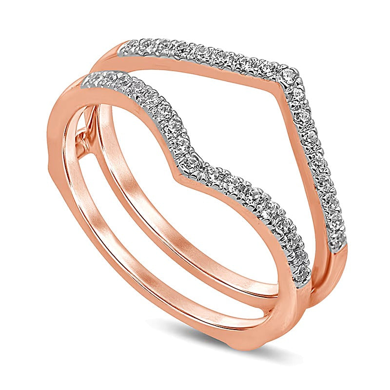 0.2 ct. Gesamtgewicht Diamant Chevron Solitär-Enhancer in 10K Roségold