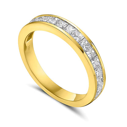 Memoire-Ring mit Diamanten im Princess-Schliff 1.0 ct. Gesamtgewicht in 10K Gelbgold