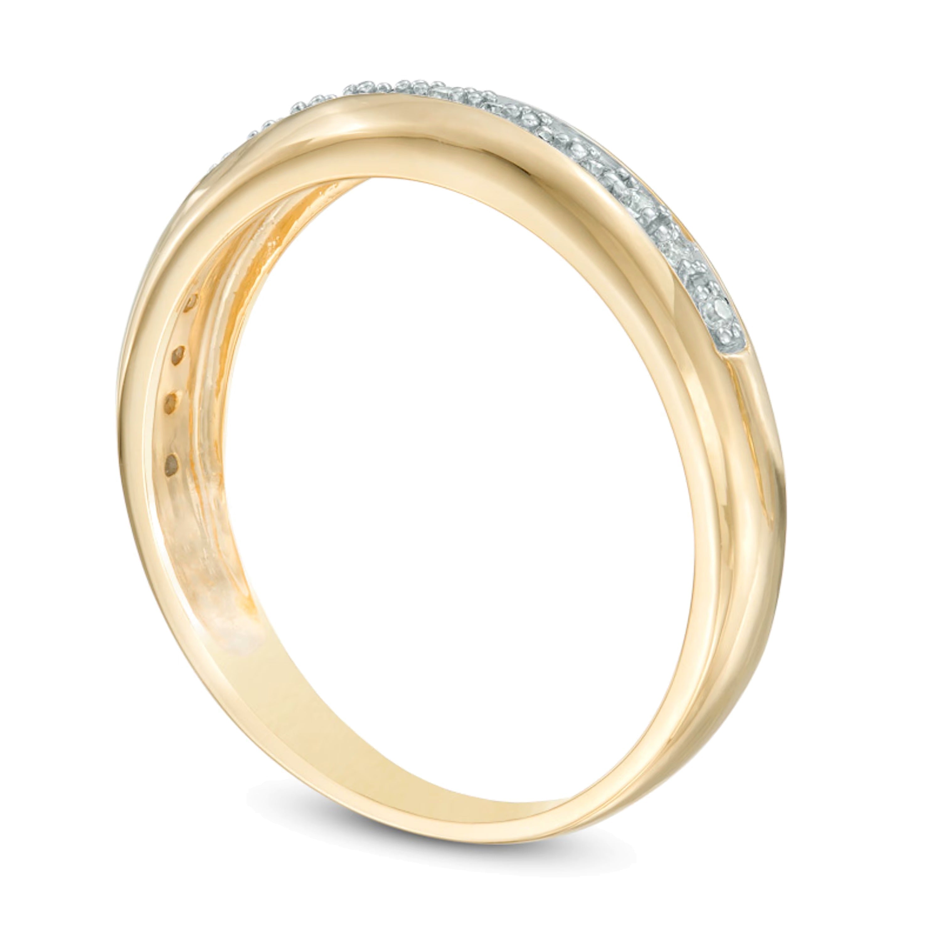 0.17 ct. Gesamtgewicht Diamant Ehering in 10K Gelbgold