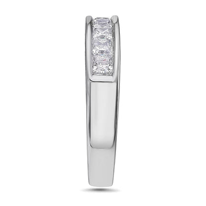 1.0 ct. Gesamtgewicht Diamant-Ehering mit Princess-Schliff und neun Steinen in 14K Weißgold (H/VS2)