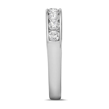 0,75 ct. Gesamtgewicht Diamant-Ring kanalgefasst mit neun Steinen in 10K Weißgold (I/I2)