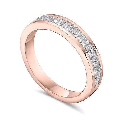 1.0 CT. TW Diamant-Memoire-Ring im Princess-Schliff mit elf Steinen in 10K Roségold