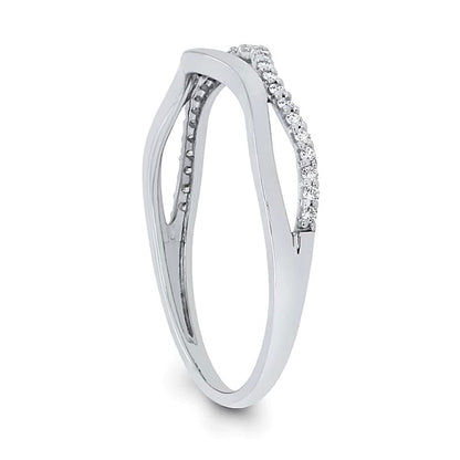 0,1 ct. Gesamtgewicht Diamant Ring mit offenem Wellendesign in 10K Weißgold