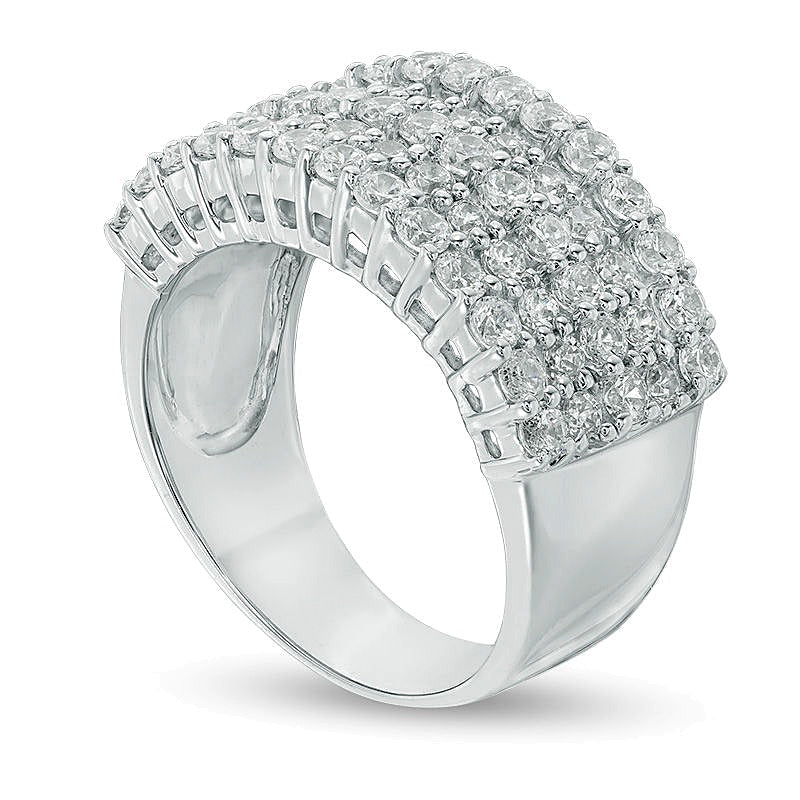 Memoire-Ring 1.5 ct. Gesamtgewicht mit fünf Reihen Diamanten in 10K Weißgold