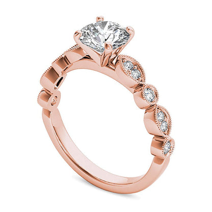 1.0 CT. TW Diamant Verlobungsring im Vintage-Stil in 14K Roségold