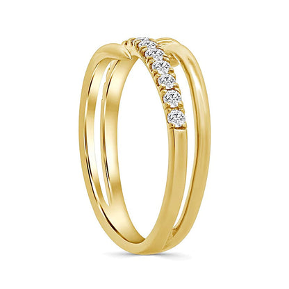 0.33 ct. Gesamtgewicht Diamant Spiral-Nagel-Ring aus 10K Gelbgold