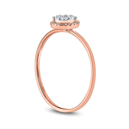 0.2 ct. Gesamtgewicht Komposit-Diamant Freundschaftsring in 10K Roségold