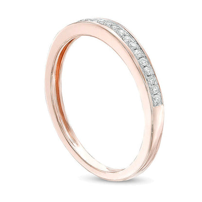 Memoire-Ring mit Diamanten 0.07 ct. Gesamtgewicht kanalgefasst in 10K Roségold