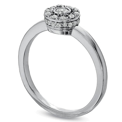 Halo-Ring mit Diamanten 0,25 ct. Gesamtgewicht in 10K Weißgold