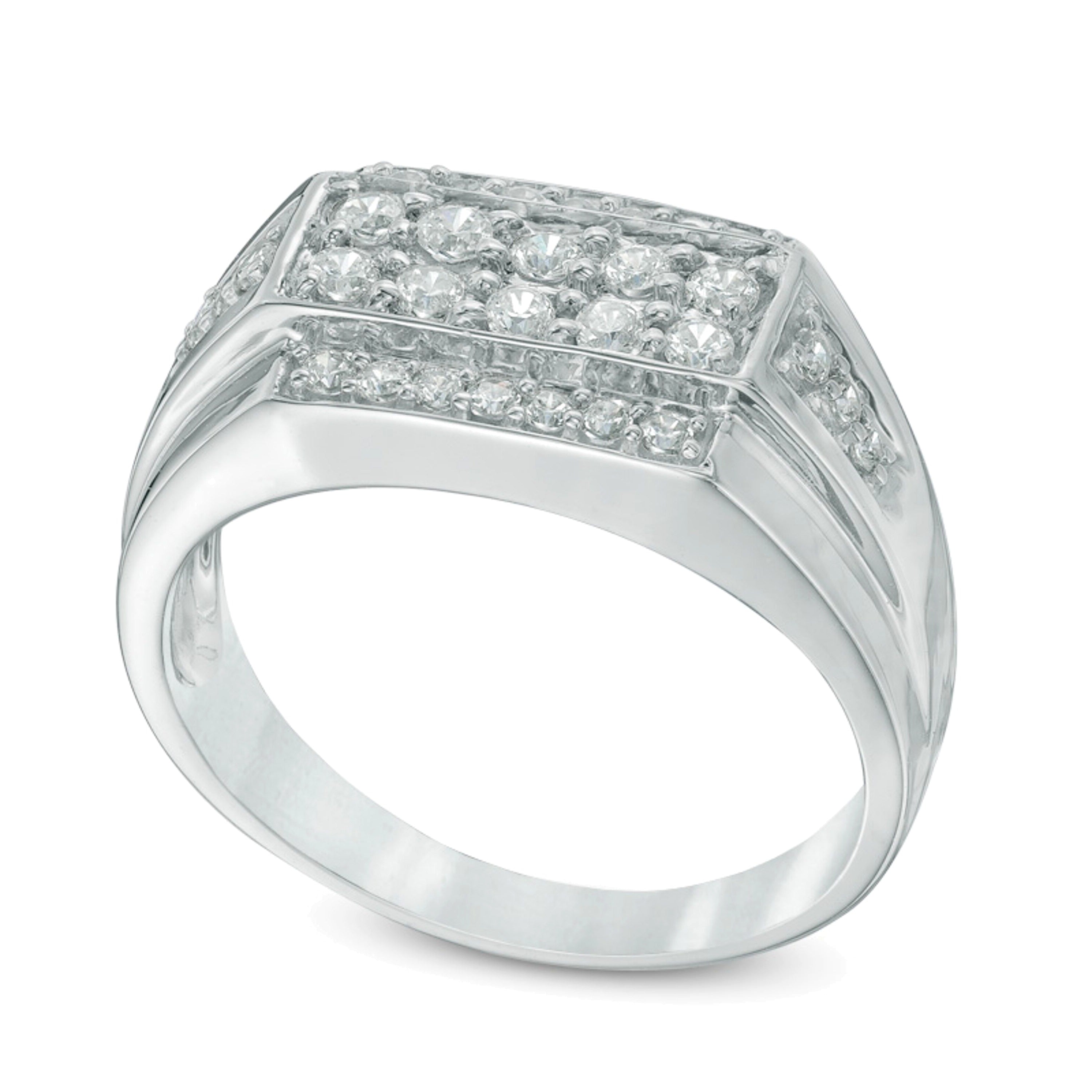 Diamant-Ring 0.75 CT. Gesamtgewicht in rhodiniertem Sterlingsilber