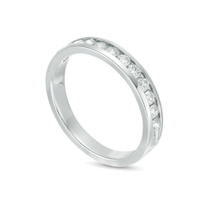 0.5 ct. Gesamtgewicht Diamant Ring kanalgefasst in 14K Weißgold