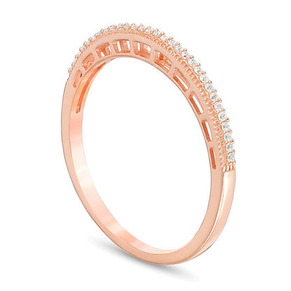 0.05 ct. Gesamtgewicht Diamant Ehering im Vintage-Stil in 10K Roségold