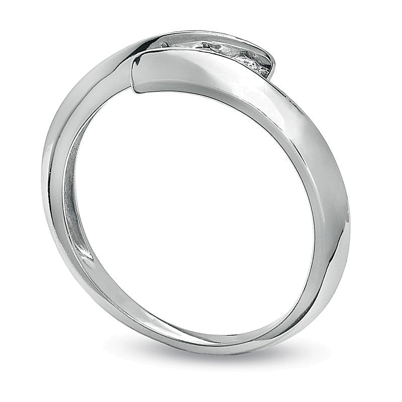 0.2 CT. Gesamtgewicht Diamant Dreistein-Ring Bypass in 10K Weißgold