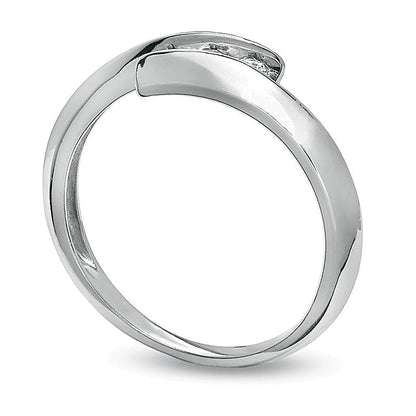 0.2 CT. Gesamtgewicht Diamant Dreistein-Ring Bypass in 10K Weißgold