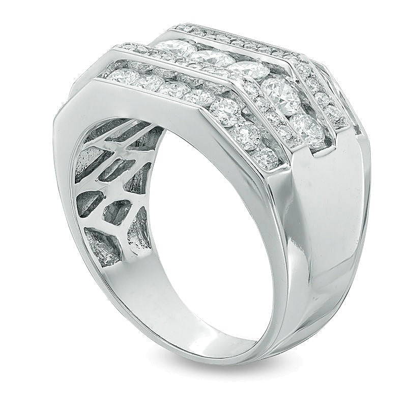 2.5 ct. Gesamtgewicht Diamant Fashion Ring fünfreihig in 14K Weißgold