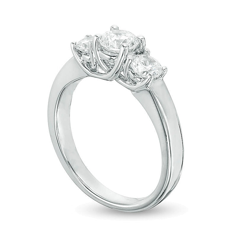 1.0 ct. Gesamtgewicht Diamant Dreistein-Verlobungsring in 14K Weißgold