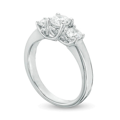 1.0 ct. Gesamtgewicht Diamant Dreistein-Verlobungsring in 14K Weißgold