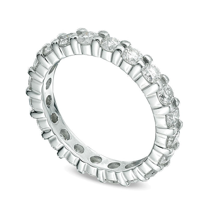 Memoire-Ring mit Diamanten 2.0 ct. Gesamtgewicht in 14K Weißgold