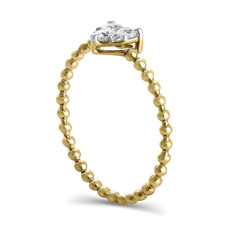 Herz-Ring mit Diamanten 0.25 ct. Gesamtgewicht in 10K Gelbgold