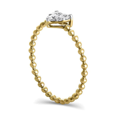 Herz-Ring mit Diamanten 0.25 ct. Gesamtgewicht in 10K Gelbgold